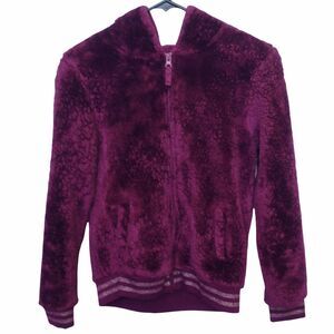 Arizona Jean Co. Girls Kid Size XL Bomber Jacket Burgundy Hooded‎ Full-Zip